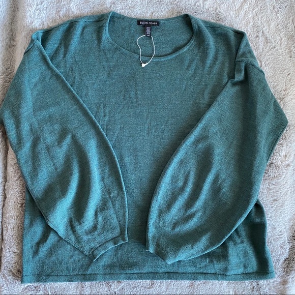 NEW Eileen Fisher 100% Wool Boxy Sweater - Picture 3 of 9